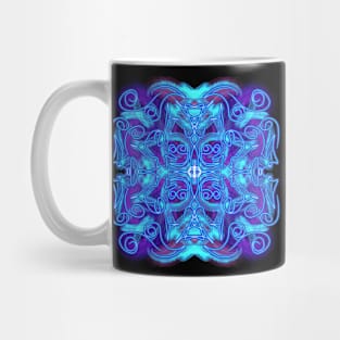 Blue doodles symmetry Mug